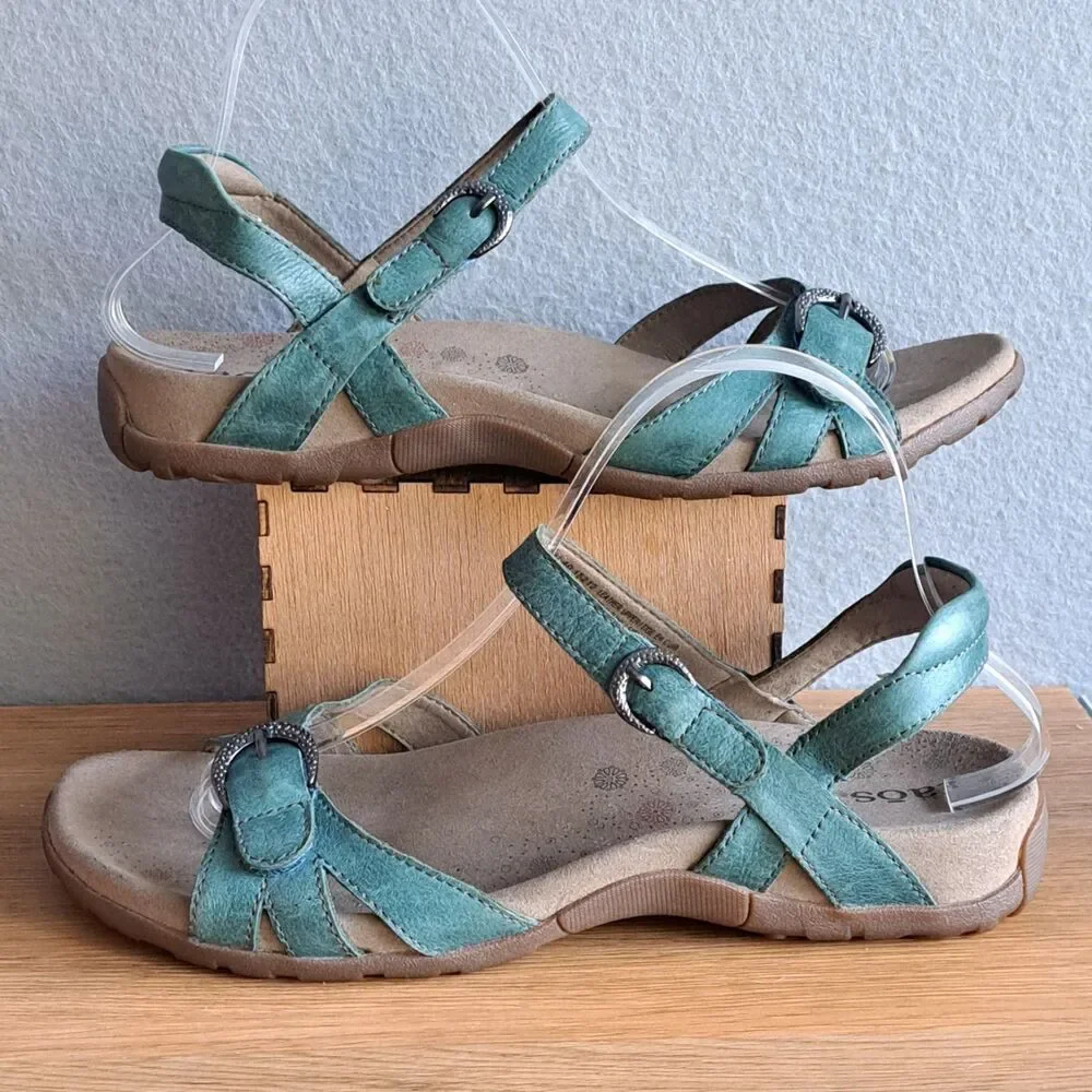 Taos Footwear Teal Leather Adjustable Strap Sandals for Women - Picture 5 of 13